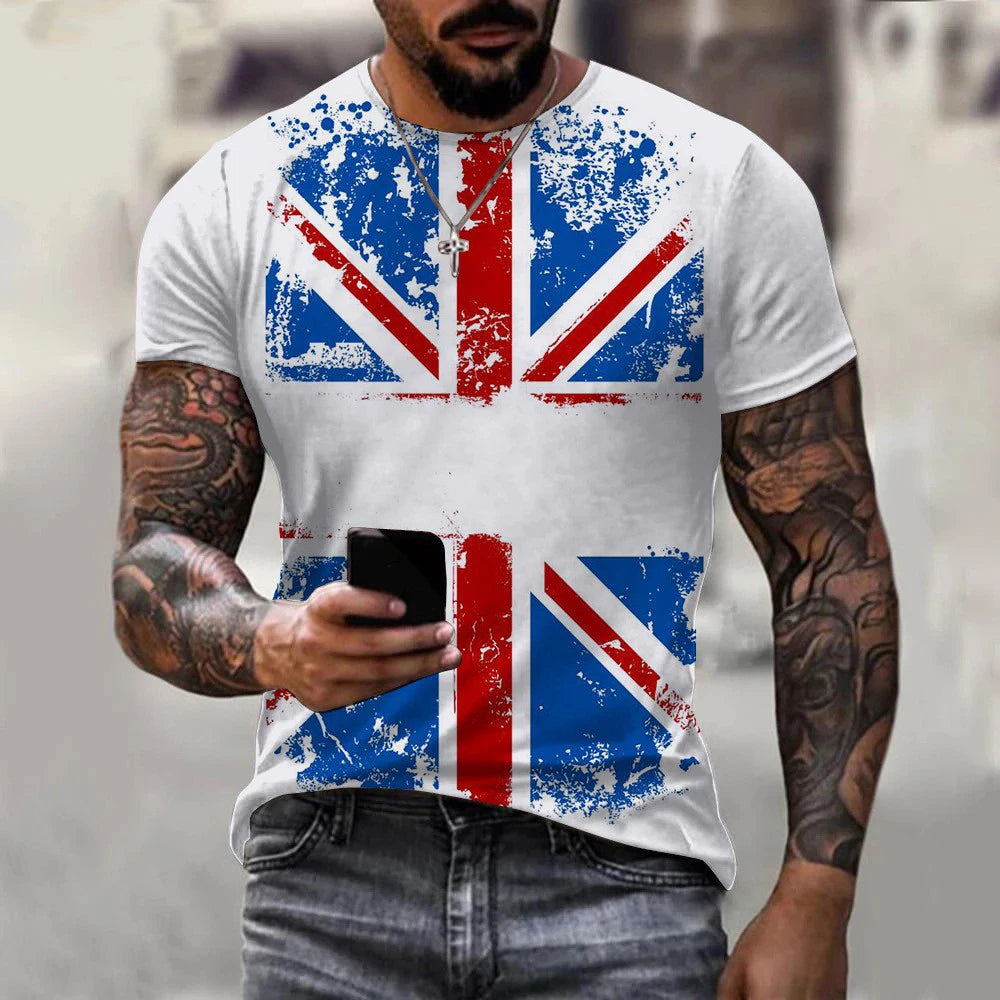 NEW Arrivals S-5XL (EU/Asian Size) England British Flag 3D T-Shirt Summer Men Women T-Shirts Fashion Short Sleeve Oversized  Streetwear Tees Tops Sports Apparel Accessories