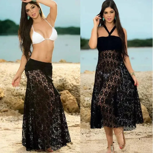 New Cover-ups Wear Cotton Tunic Dress Summer Women Beach Bikini Bath Sarong Wrap Skirt Swimsuit Cover Up