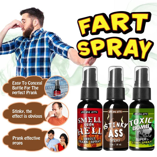 NEW 3PCS Set Novelties Liquid Fart Gag Prank Joke Spray Can Stink Bomb Smelly Stinky Gas Highly Concentrated Family Entertainment
