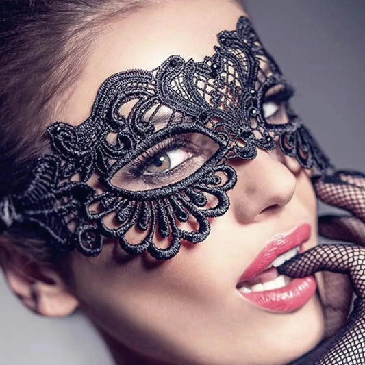 Black Queen Lace Mask Embroidery Appliques Party Carnival Mask Woman Accessories Wedding Mask Halloween Masquerade Mask