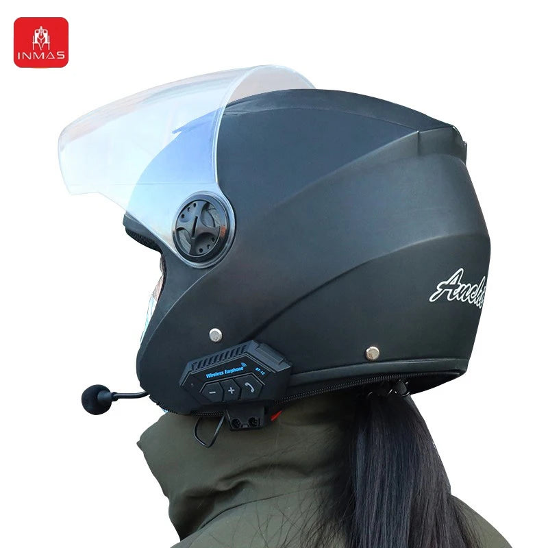 BT12 Helmet Bluetooth Earphones Anti-Interference Earbuds Noise Reduction Headphones Motorcycle Waterproof Sports Headset