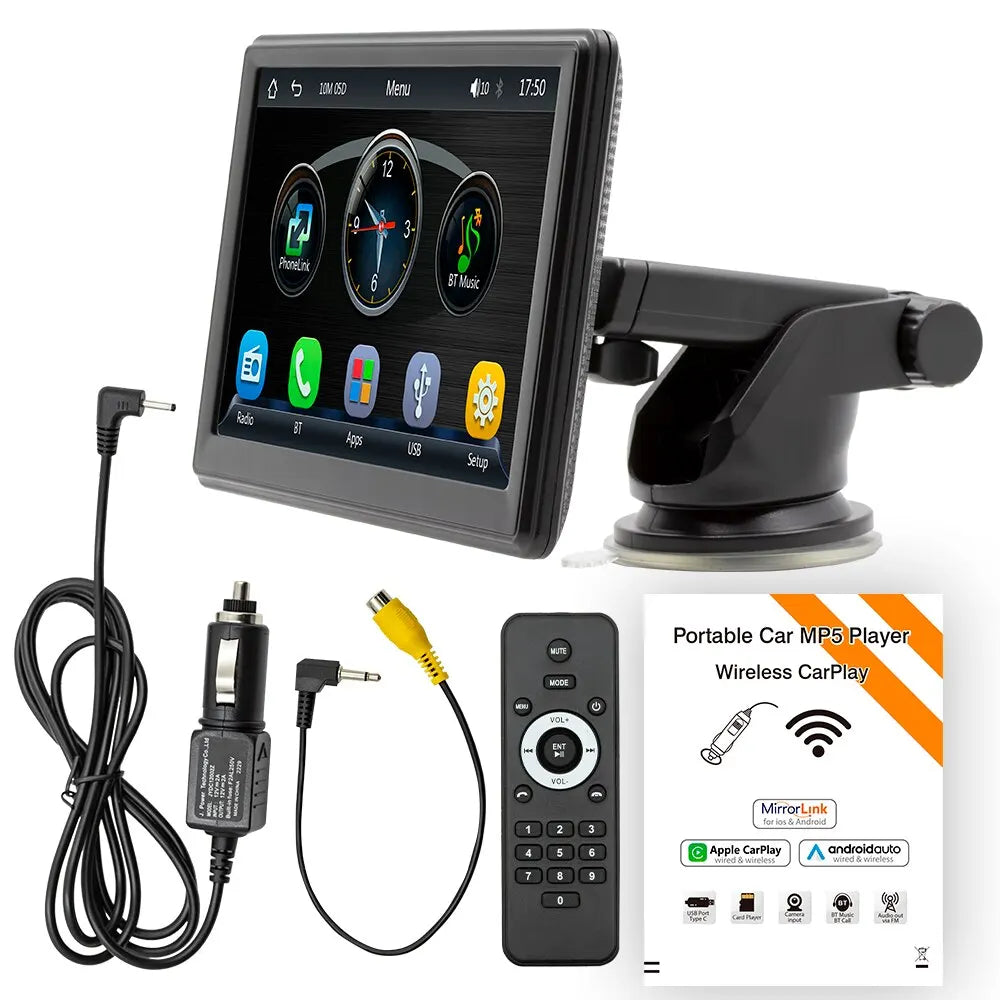 Universal 7inch Car Radio Multimedia Video Player Wireless Carplay And Wireless Android Auto Touch Screen Sun Visor B500