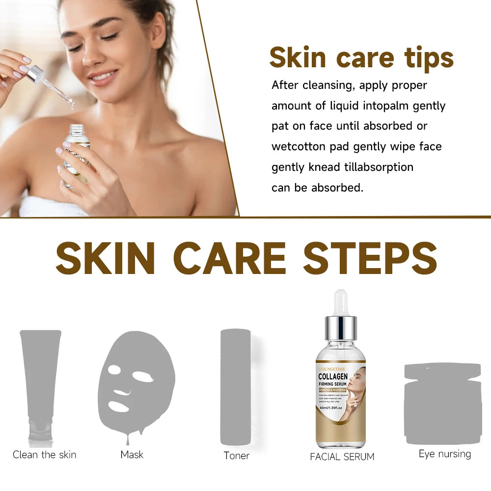 2 PCS Set Collagen Cream Set  Moisturizing Brightening Hydrating Smooth Wrinkles Firming Facial Face Suitable for Travel Packages Women Skin Care Supplies Korean Products