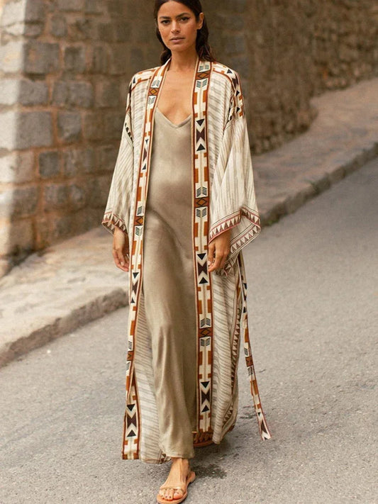 BRAND NEW 10 Colors/Patterns Luxury Beach Rayon Kimono Cover-Up Loose Swimsuit Cover Up Front Open Belt Kaftan Beach Pareo Dress Tunic Beach Wear