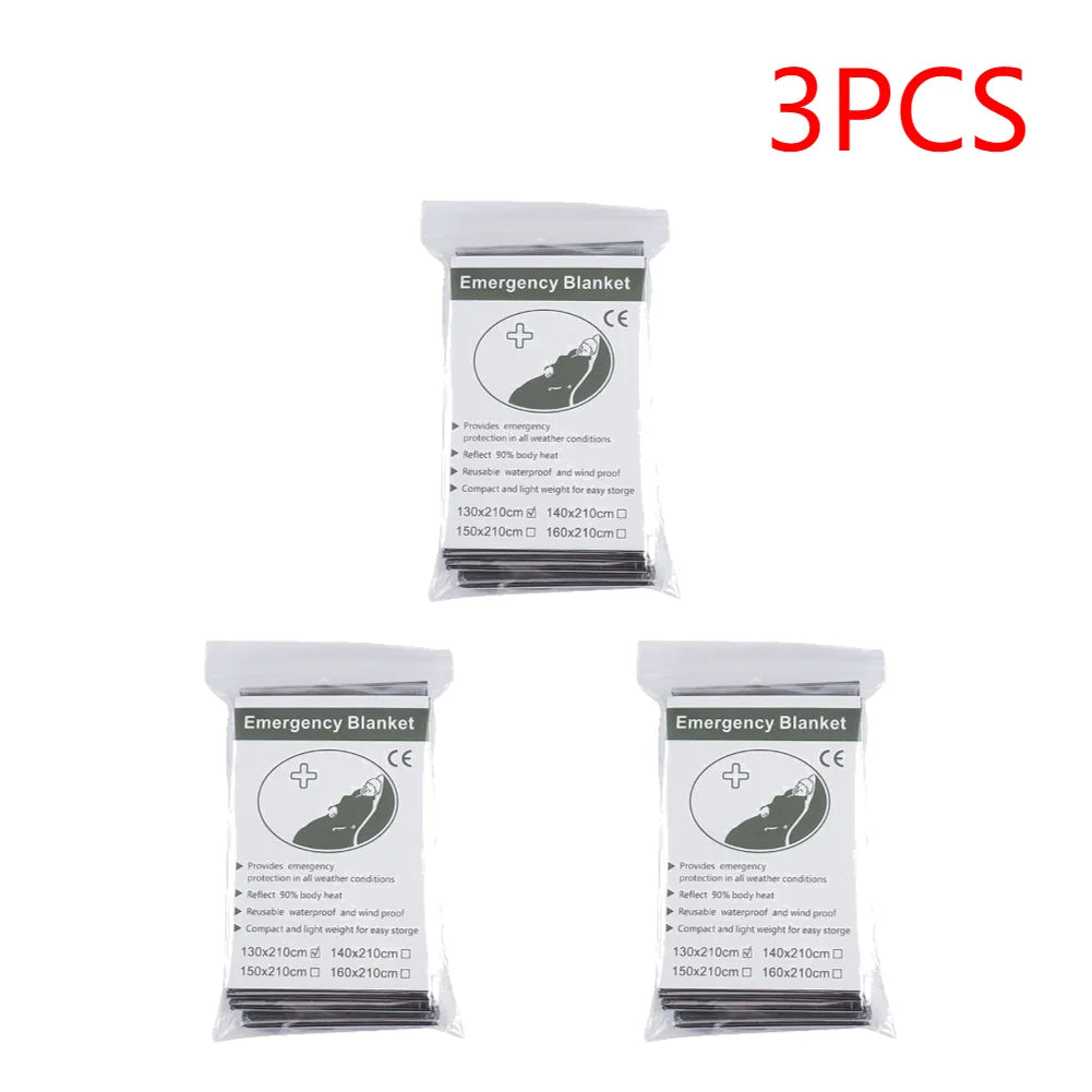 5-10pcs Emergency Blanket Outdoor Survive First Aid Military Rescue Kit Windproof Waterproof Foil Thermal Blanket for Camping