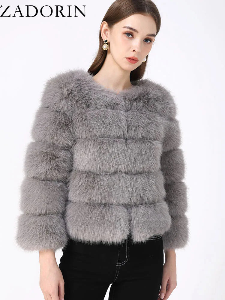 Low-Price Sales are Limited NEW Arrivals Luxury S-5XL 8 Colors Mink Coats Autumn Winter Fluffy Black Faux Fur Coat Women Thick Winter Warm Snow Outwear Evening Nightclub Party Faux Fur Jackets Ladies Girls Luxury Fashion Clot