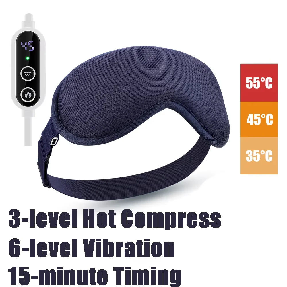 Electric Heated Eye Mask, USB Eye Mask for Dry Eyes with Constant Heating Temperature, Warm Compress Heating Pad for Sleep Dark Circles Removal Eye Strain Massage Relaxation Mask