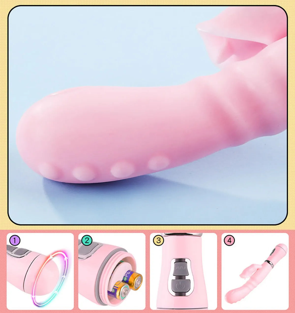 3 PCS/SET Rabbit G Spot Dildo Vibrator Clitoris Stimulator Anal Double Penetration Tongue Licking Double Rod Sex Toy for Women