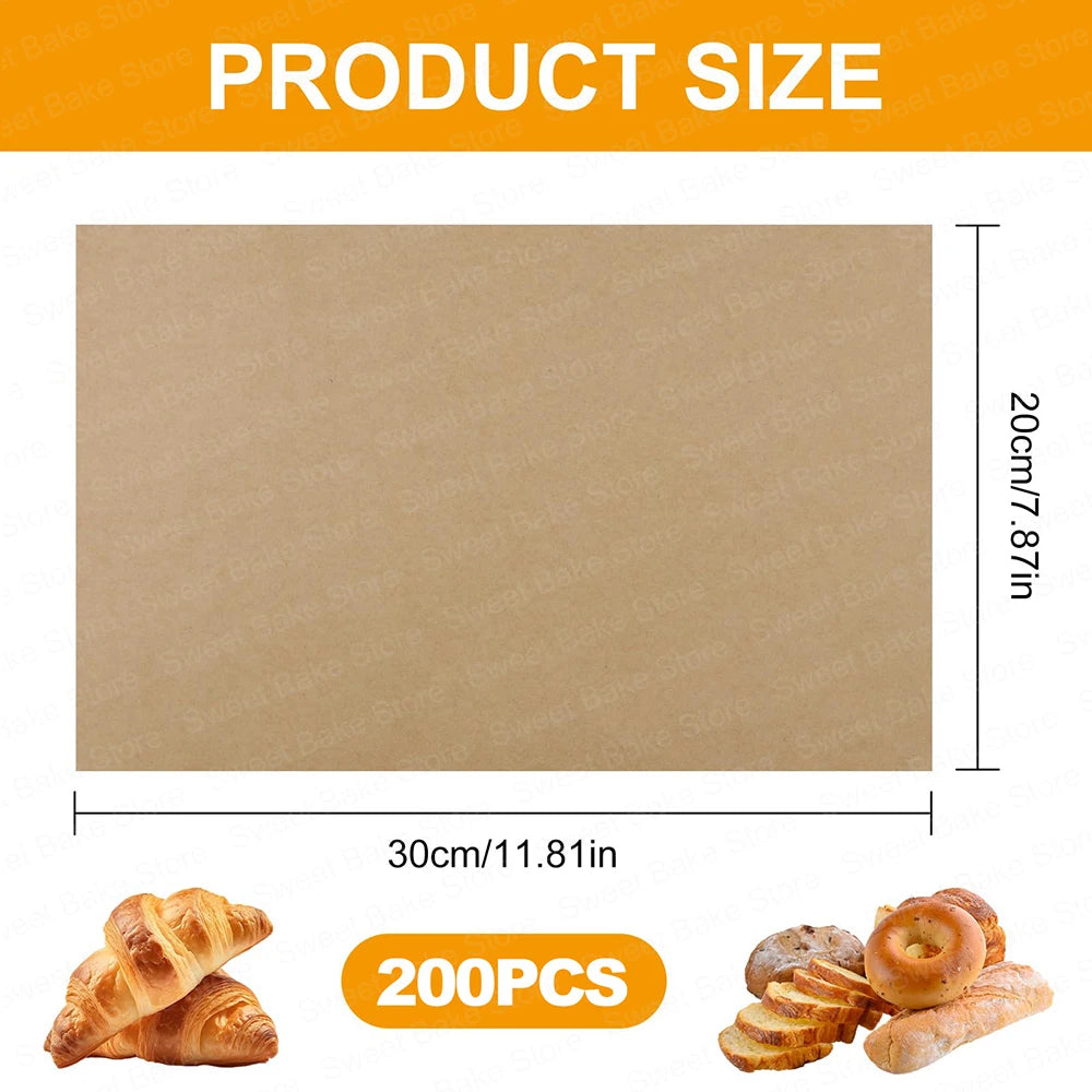 NEW Arrivals Parchment Paper Sheets, Unbleached Non-Stick Paper Mats, for Baking, Pastry Cooking, Grilling, Frying, Steaming and Air Fryer (20x30cm) Cooking Tools Set