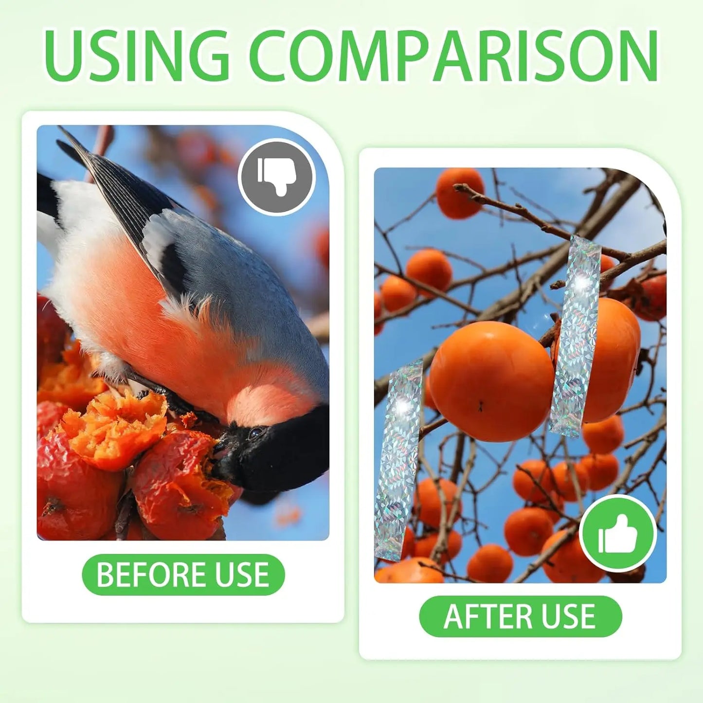 4 Rolls Set 200M Bird Repeller Tape Hawks Pigeon Flashing Reflective Repellents Anti-Bird Scare Double-Sided Ribbon Tape Garden Orchard Plants Flowers Fruits Protective Film Home Garden Tools Sets