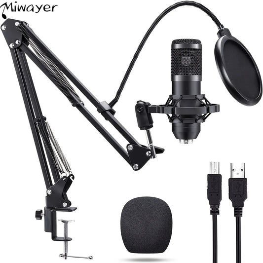 RGB USB Recording Microphone Professional Condenser Mic Kit with Articulated Arm For Gaming Podcasting Streaming Youtube