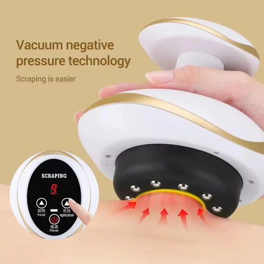NEW Arrivals Home Electric Gua-Sha Scraping Massage Cupping Body Massager Vacuum Cans Suction Cup Heating Fat Burner Anti-Cellulite Massager Skin Care Supplies