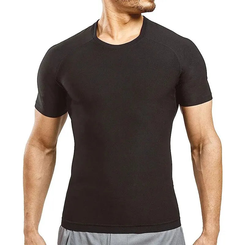 Men Sauna Sweat Vest and Short Sleeve Heat Trapping Shirt Sweat Body Shaper Waist Slimming Shapewear Workout Compression Shirt