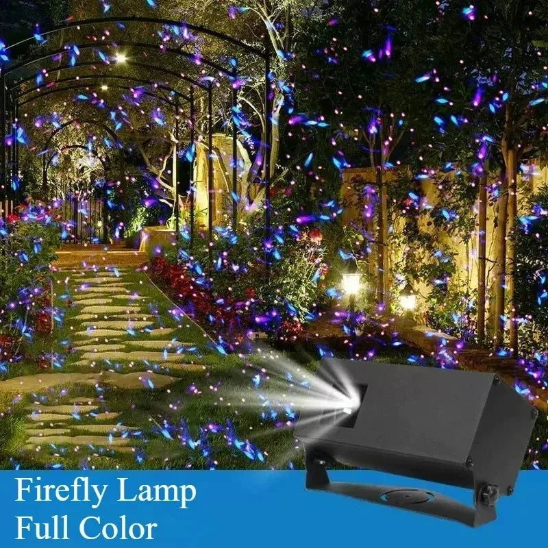 For Home Villa Dynamic Colorful Firefly Projection Lamp with Remote Control Light Adjustment Outdoor Waterproof Courtyard Lawn Garden Landscape Projector Lights System
