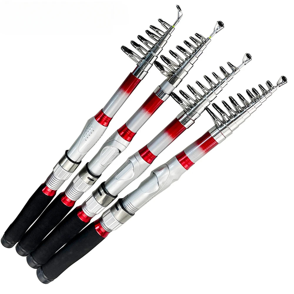 1.8M -2.1M-2.4M-2.7M-3M-3.6M Portable Telescopic Fishing Rod Mini Feeder Fishing Rod Carbon Fiber Spinning Portable Ultralight Fly Carp Tackle Professional Fishing Supplies