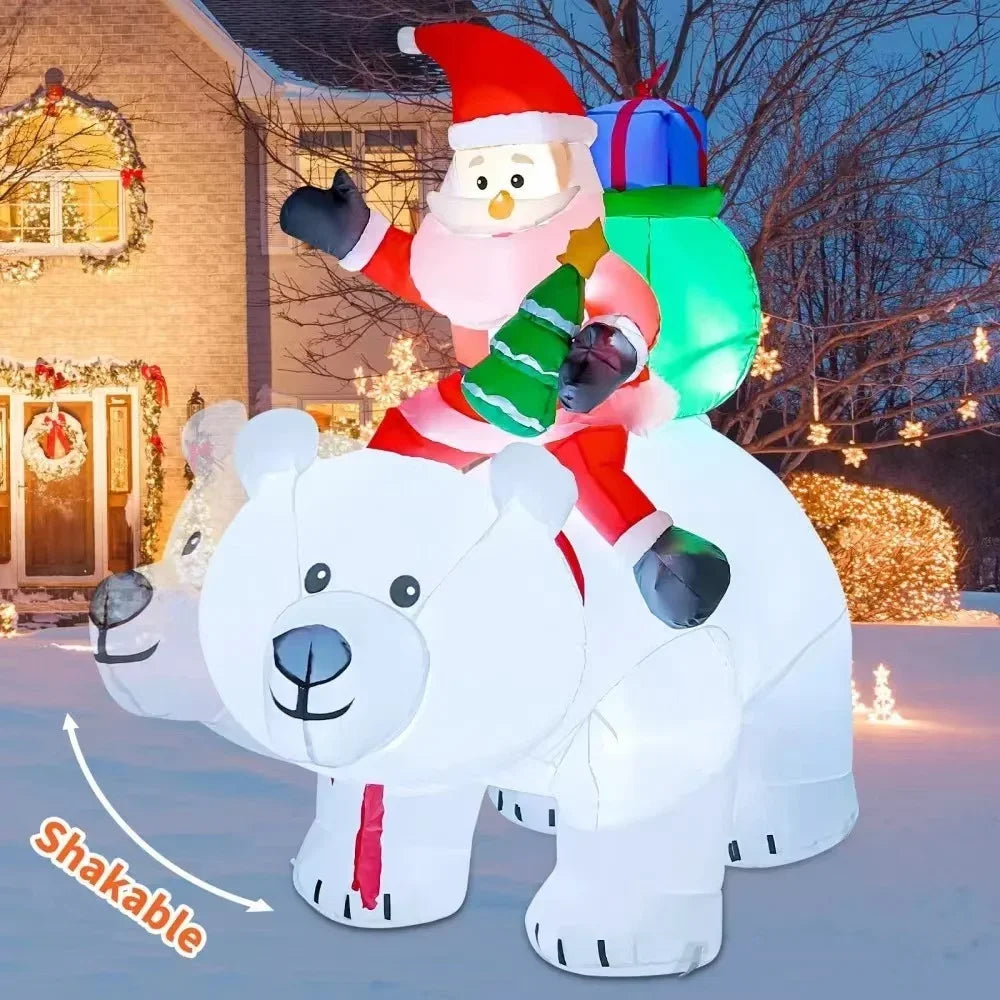 Electronic Christmas Inflatable Decoration Toy Built-in LED Lights Inflatable Model Indoor Outdoor Ornament Xmas Party New Year Garden Decoration
