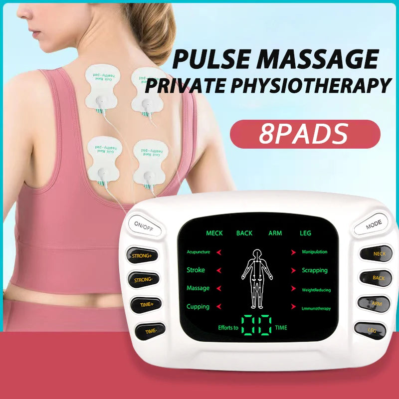 Full Set Electrical Muscle Stimulator + Slippers + Socks English Button Therapy Massage TENS Electronic Massager  Physiotherapy TENS Machine Health Care Supplies