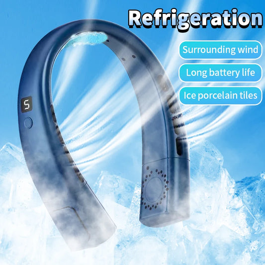 4 Colors Neck Powerful Fan, Neck Cooling Device, Strong Wind  Noiseless Quiet, Long Battery Life, Summer Cooling Must-Have Item