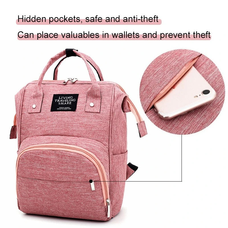 NEW Arrivals Outdoor Travel Nappy Backpack Diaper Bag Milk Bottle Storage Organizer Mummy Large Capacity Bags Mother Baby Multi-Function Waterproof Outdoor Travel Diaper Bags for Baby Care.