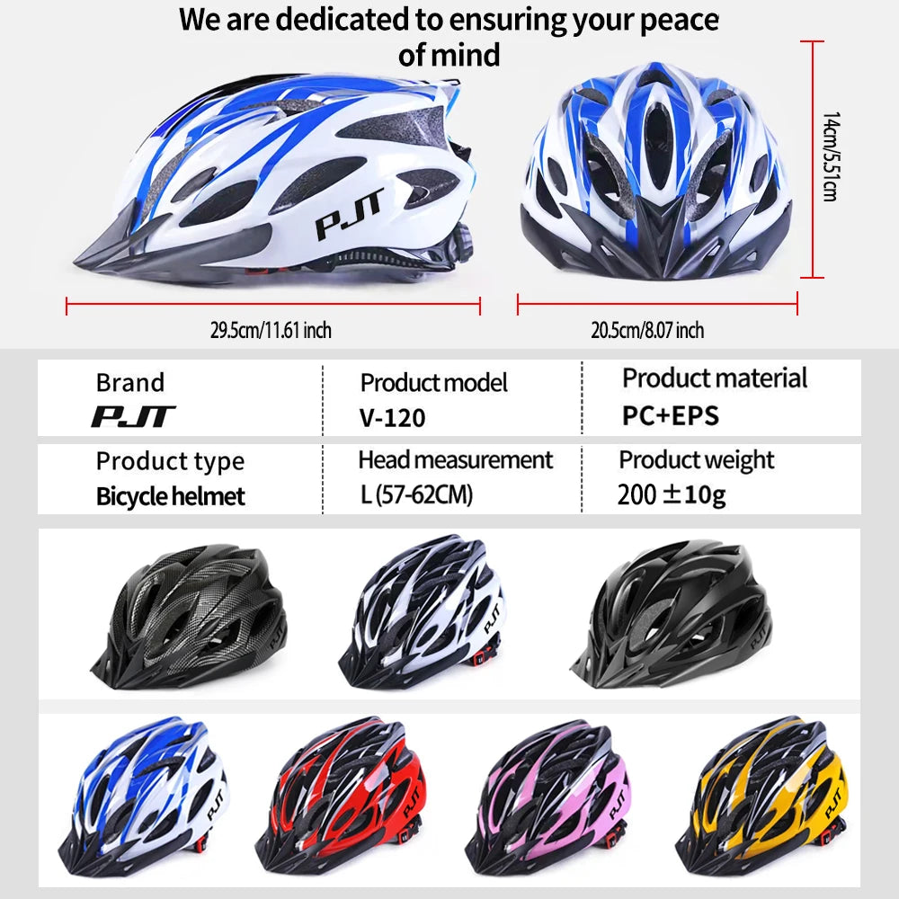 5 Colors PMT Cycling Helmet + Bag Set Comfort Lining Lightweight Hollow Riding Safety Cap Head Protection Bicycle MTB Helmets Men Women Bike Helmet