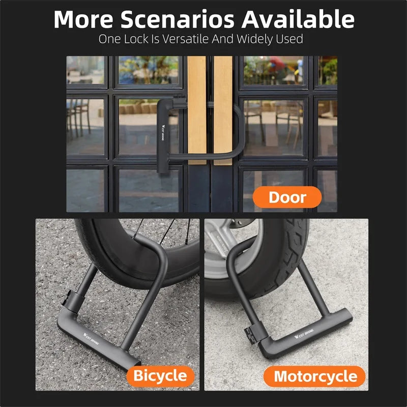 Bicycle U-Lock Portable Anti-theft Safety Lock MTB Road Bike Padlock Motorcycle Scooter Bike Lock Cycling Accessories
