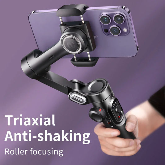3-Axis Handheld Gimbal Stabilizer for Smartphone with Fill Light for iPhone Android Face Tracking TikTok Vlog Smart XE