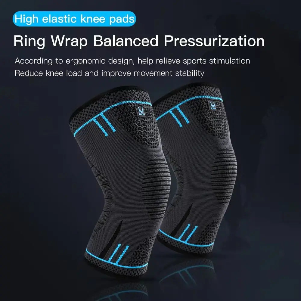 NEW Arrivals Knee Compression Pads Black Red Blue Elastic Knee Patella Protector Basketball Volleyball Outdoor Running Gym Fitness Cycling Support Braces Pain Relief Knee Pad Unisex Sports Accessories Supplies