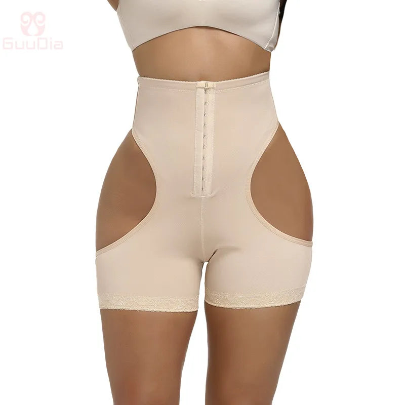 S-6XL Plus Size Women's Butt Lift Shaper Beige/Black Color Panties Hollow Out Tummy Control Hook Underwear Booty Enhancer Push Up Shapewear Ladies Underwear Apparel Accessories