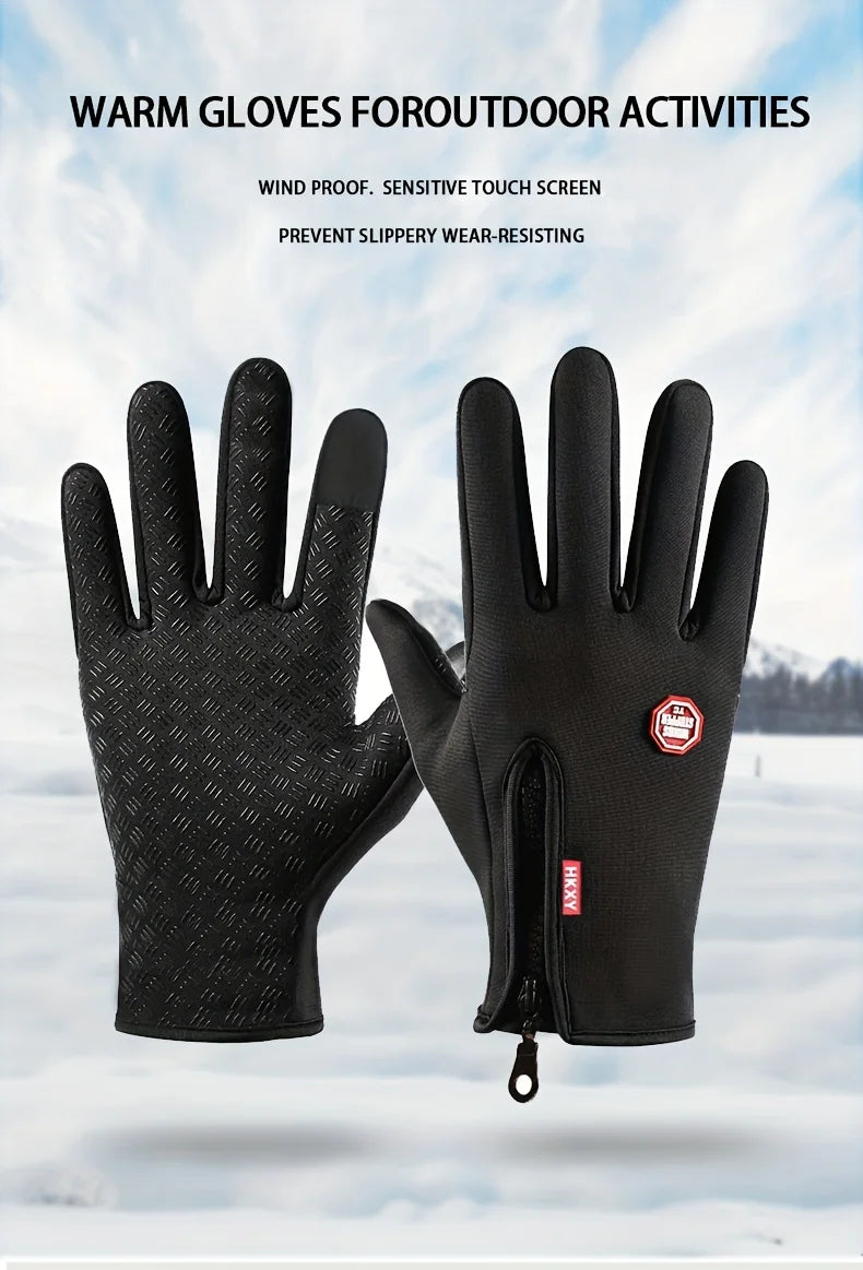 NEW Arrivals M-L-XL Size Winter Gloves For Men Women Touch Screen Warm Outdoor Cycling Driving Ski Cold Weather Gloves Windproof Non Slip Gloves Winter Sports Accessories