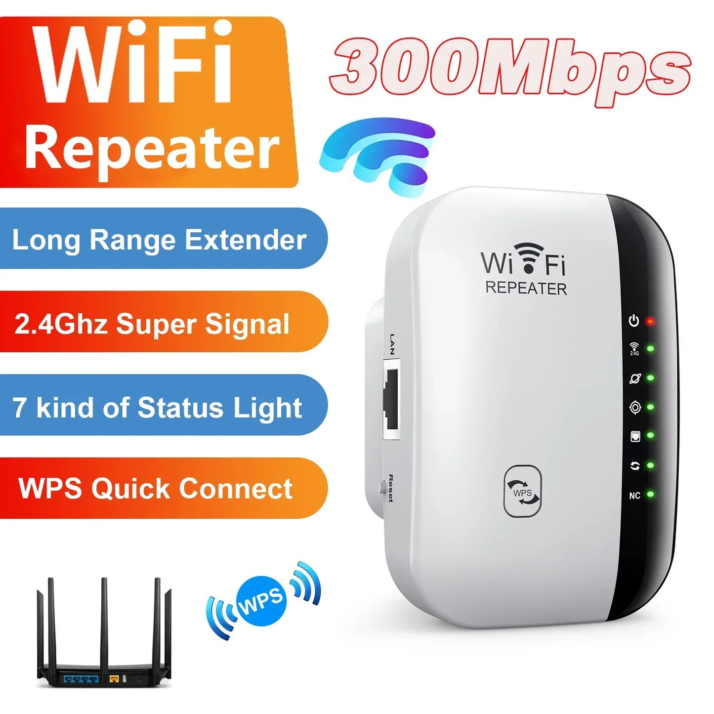 Black/White Color 300Mbps WIFI Wi-Fi Repeater Remote 802.11N Wi-Fi Signal Booster Network Amplifier For Home/Office Wireless Repeater