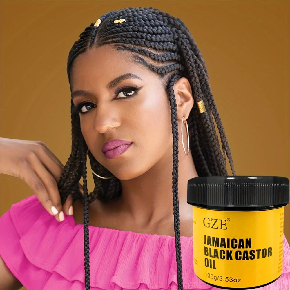 JAMAICAN Black Castor Oil Pure Cold-Pressed for Hair Growth, Skin Moisturizing and Scalp Health - Promoting Thick Hair Therapy Treatment Cream Women Men Hair Care Supplies