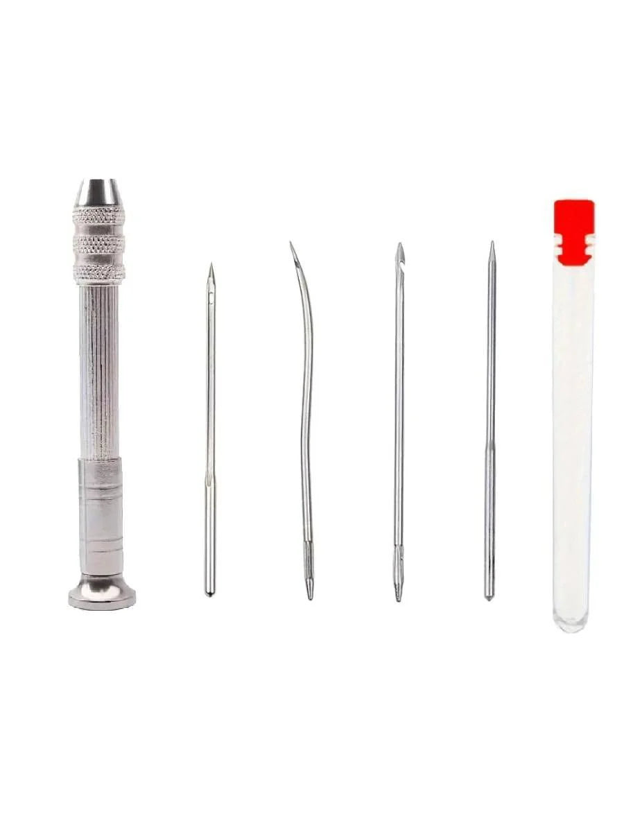 NEW 5 PCS Set Leather Sewing Needles Kit, Set Contains Silver Leather Sewing Awl, 4 Piece Needle Suitable for Leather Canvas Tent