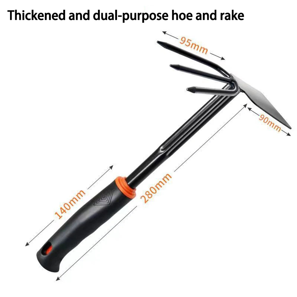 NEW Garden Hand Shovel Rake Farm Tool Set Weed Grass Leaf Remover Outdoor Hoe Weeder Metal Harrow Weeding Gardening Tools For Digging Camping Garden Accessories