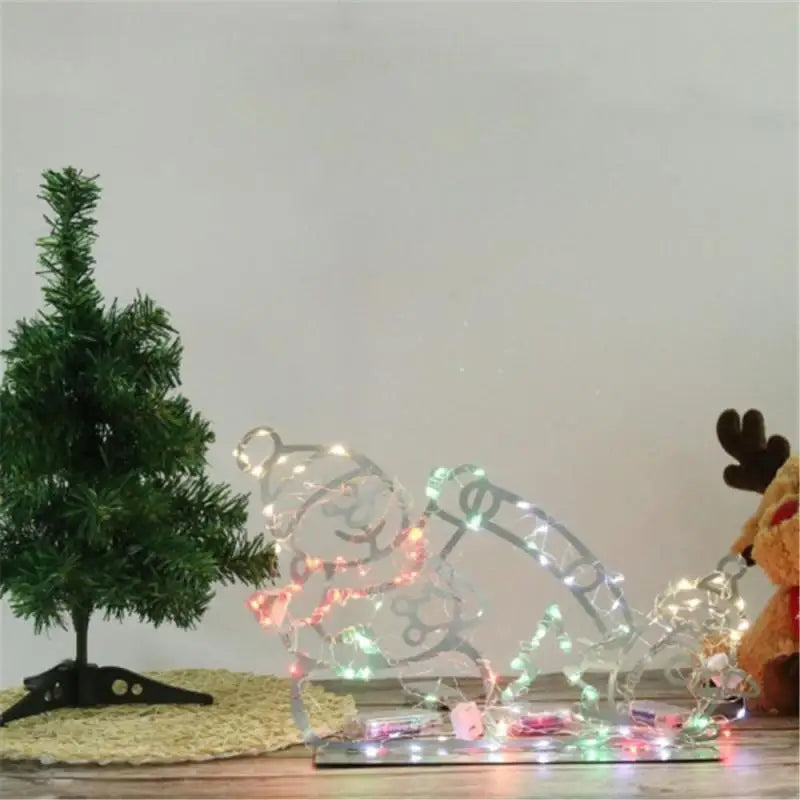 Christmas New Year Eve Home Outdoor Garden Courtyard Lawn Decoration Animated Snowball Fight Active Light String Frame Set Decor Holiday Party Snow Glowing Decorative Sign Accessories Sets Supplies