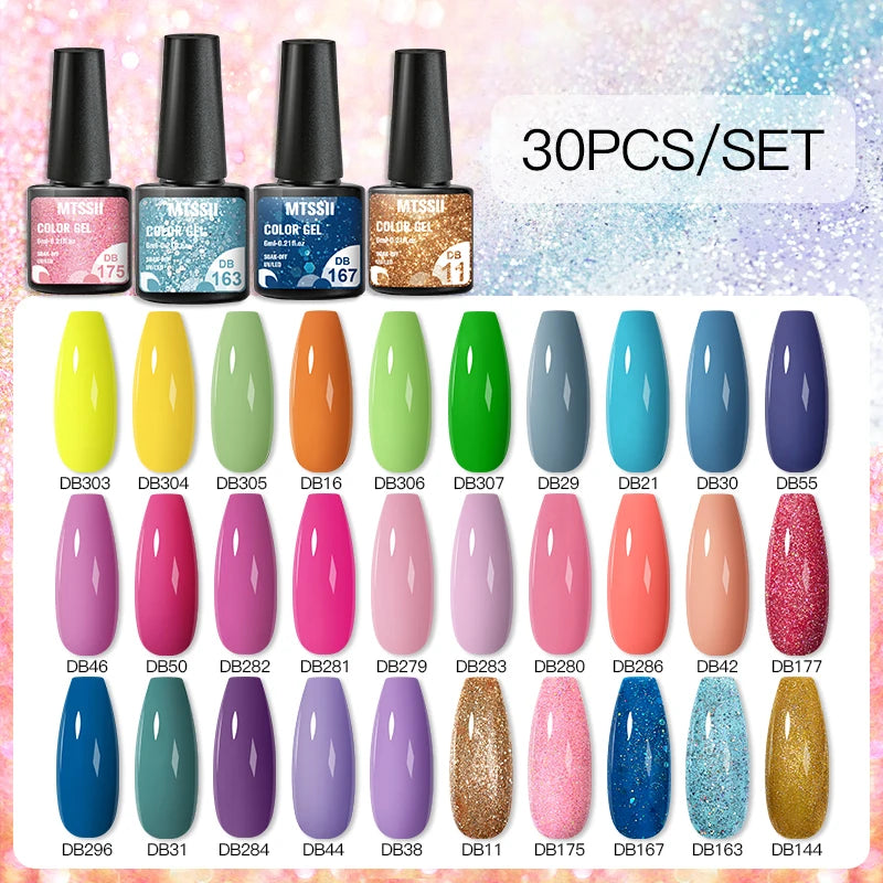 NEW Arrivals 24/40.120PCS Set Colors Gel Nail Polish Set Semi Permanent Hybrid Gel Varnish Set Base Top Coat Soak Off UV LED Nail Gel Kits Manicure Pedicure Accessories Nail Care Tools Sets Cosmetic Supplies