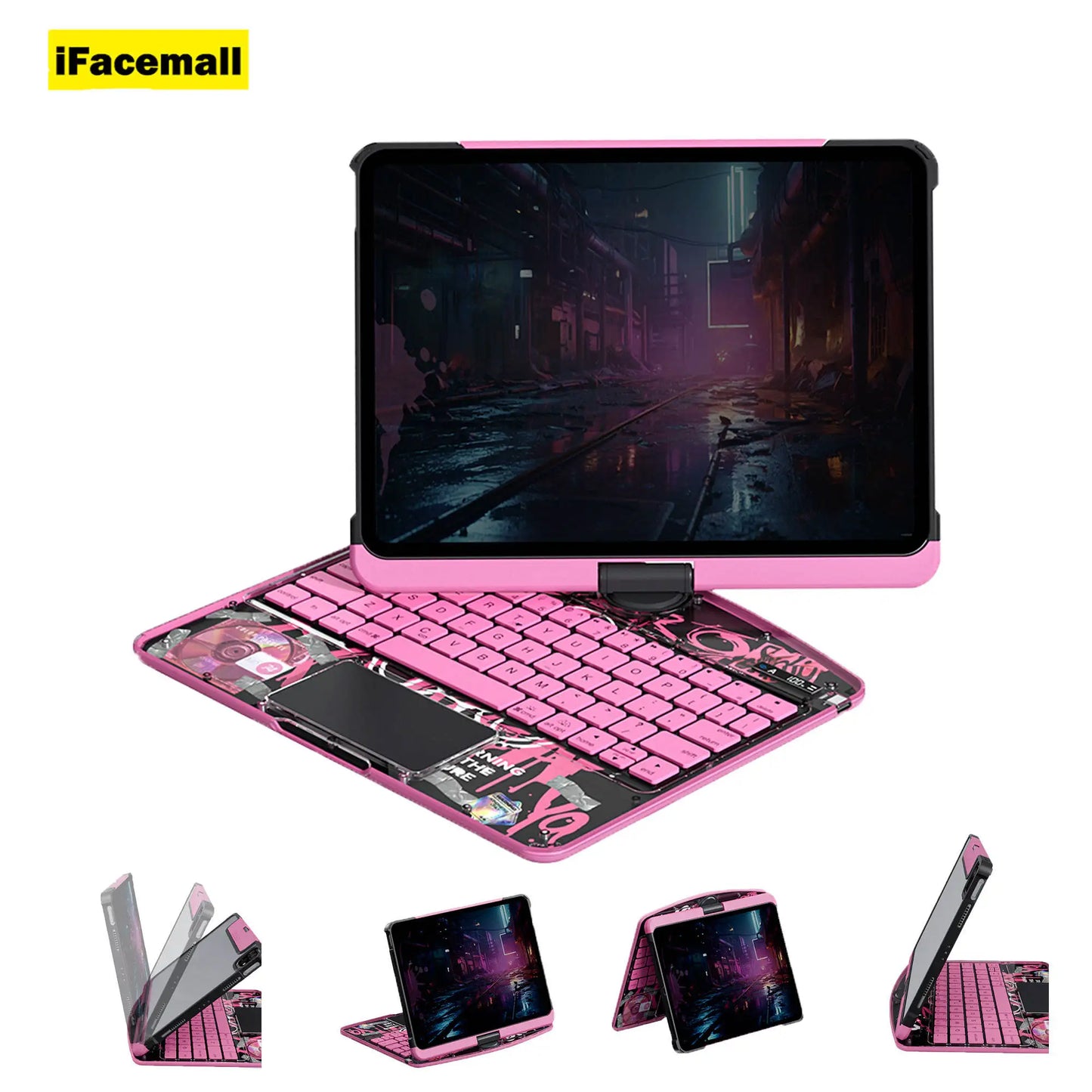 360 Rotating Transparent Magic Keyboard Case for iPad Pro 11-inch & Air 4/5/6 with RGB Backlit US Layout