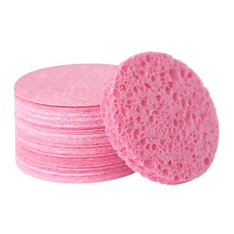 NEW Arrivals Reusable Round Facial Sponges Pad Set - 10/20/50/100PCS Natural Compressed Exfoliating Cleansing Pads for Face Cosmetic Puff Accessories