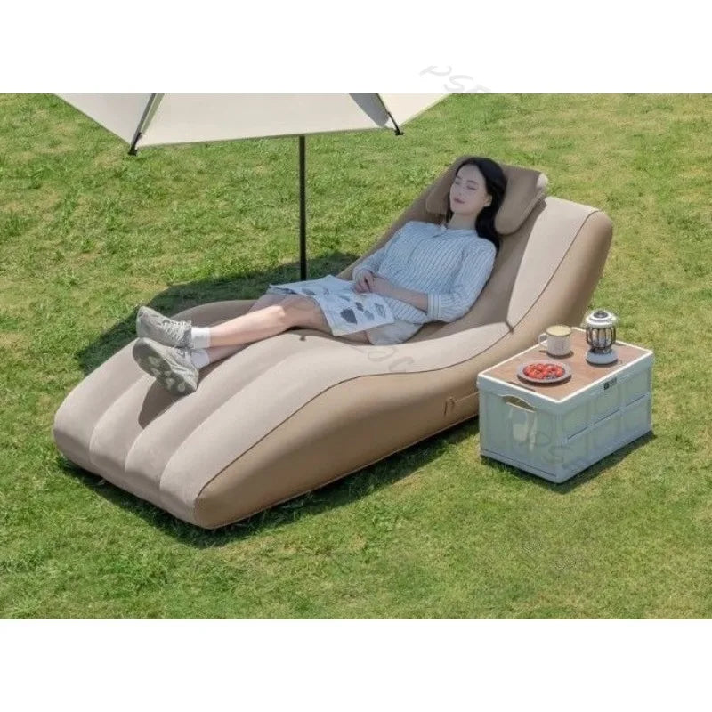 Fully Automatic Luxury Style Inflatable Sofa for Outdoor Beach Camping Garden Lazy Rest Complete Set of Portable Inflatable Outdoor Sofa