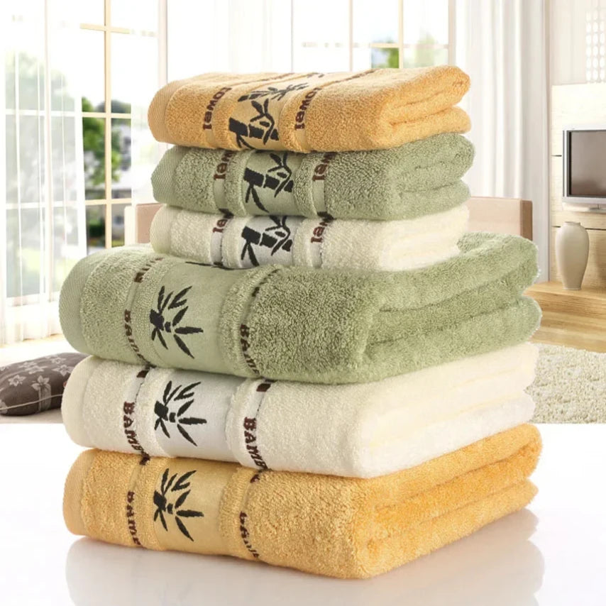 100% Bamboo Fiber Towels 3 Colors Set Home Bath Towels for Adults Face Towel  Thick Absorbent  Luxury Bathroom Towels Toalha De Praia Home Bathroom Accessories