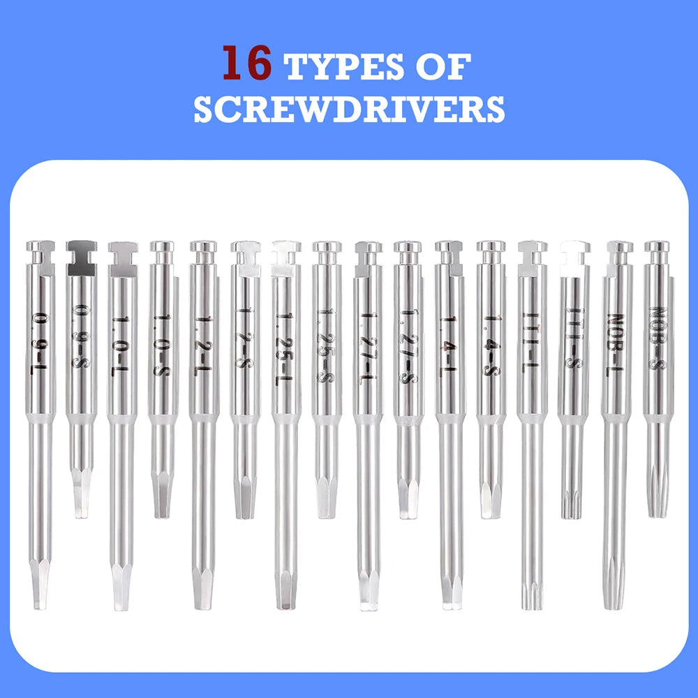 Dental Electric Wireless Torque Driver Implant Torque Wrench with 16pcs Screwdrivers Kit Implant Motor Dentistry Tools
