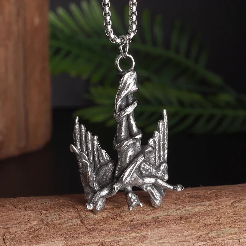 26 Types Gothic Hell\'s Grim Reaper Scythe Pendant Mystical Demon Skull Necklace Men\'s Motorcycle Punk Rock Halloween Jewelry