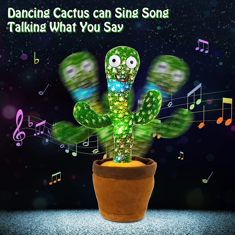 35cm Dancing Cactus 120 Song Speaker Talking USB Battery Voice Repeat Plush Cactus Dancer Toy Talk Plushie Stuffed Toys For Kids Gift