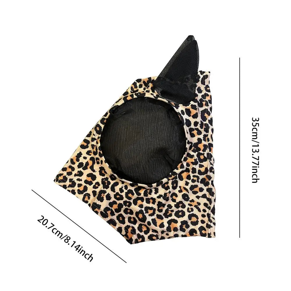 Horse Fly Face Cover Leopard Pattern Equestrian Supplies Comfortable Breathable Anti-Mosquitoes Cover Horse Care Product