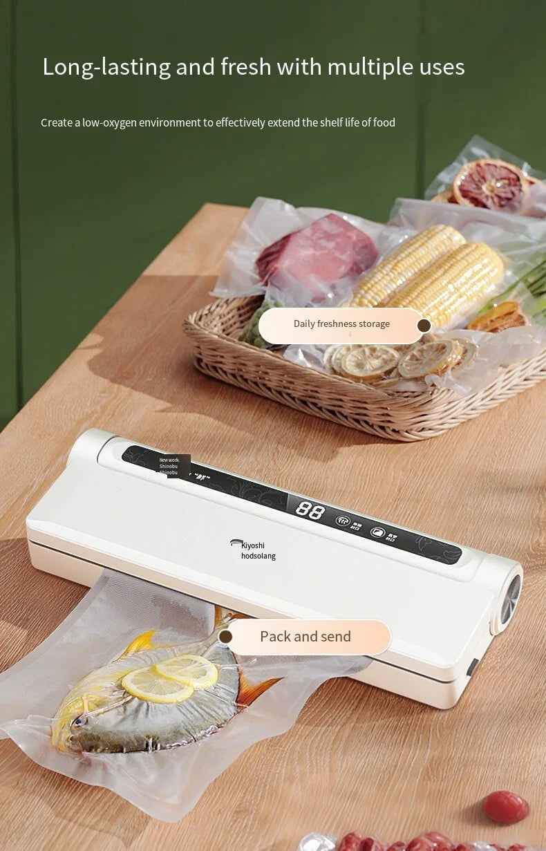 NEW Arrivals Household Electric Vacuum Sealing Machine + 20 Bags Set Vacuum Preservation Machine Small Sealing Food Plastic Sealing Packaging Kitchen Accessories