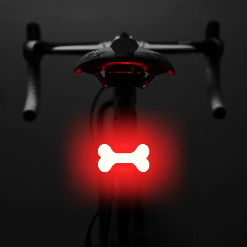 NEW Arrivals Wine Glass/Bone/ Steering 3 Styles Multi Lighting Modes Bicycle Tail Light Cycling Lamp USB Rechargeable Led Flash Tail Rear Lights MTB Seat Post Bike Accessories Sports Supplies