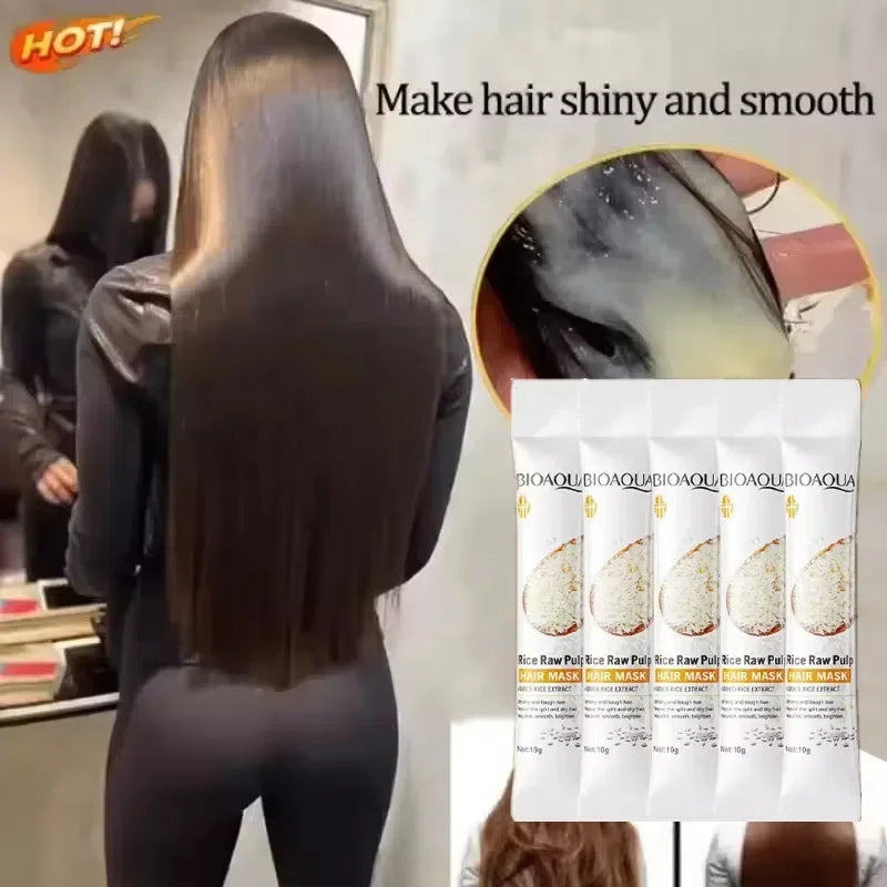 10 PCS Set 5 Seconds Soft Smooth Care Natural Repair Professional Magical Hair Mask Prevent Dryness Split Ends Repair Damage Frizz Women Hair Care Supplies Korean Products