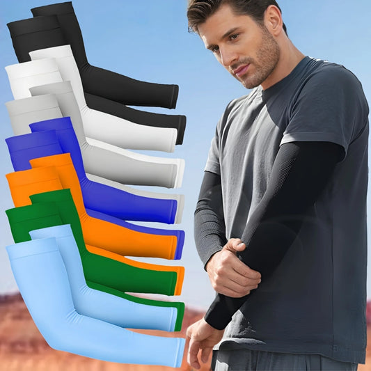 NEW Arrivals 5 Pairs of Breathable Sun Protection Arm Sleeves, Universal UV Protection Glove Sleeves for Men and Women, Outdoor Running Cycling Sports Apparel Accessories