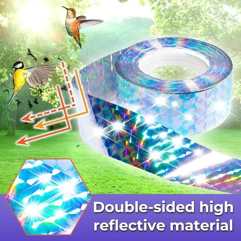 4 Rolls Set Protect your Garden Bird Scare Tape Anti Bird Flashing Reflective Ribbon Tapes Double-Sided Birds Repellent Keep Pigeons Away Garden Pest Control Home Garden Tools Sets
