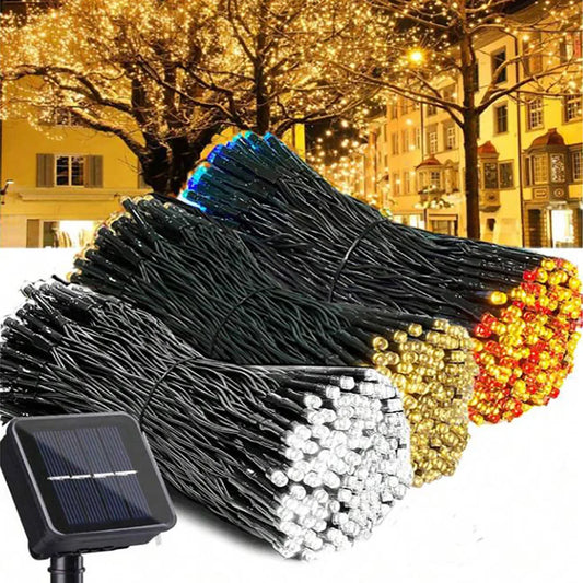 22M-300LED/32M-300LED Solar Powered Outdoor Fairy Lights IP65 Waterproof 8 Lighting Modes Suitable for Christmas Decoration Wedding Decoration Accessories Supplies