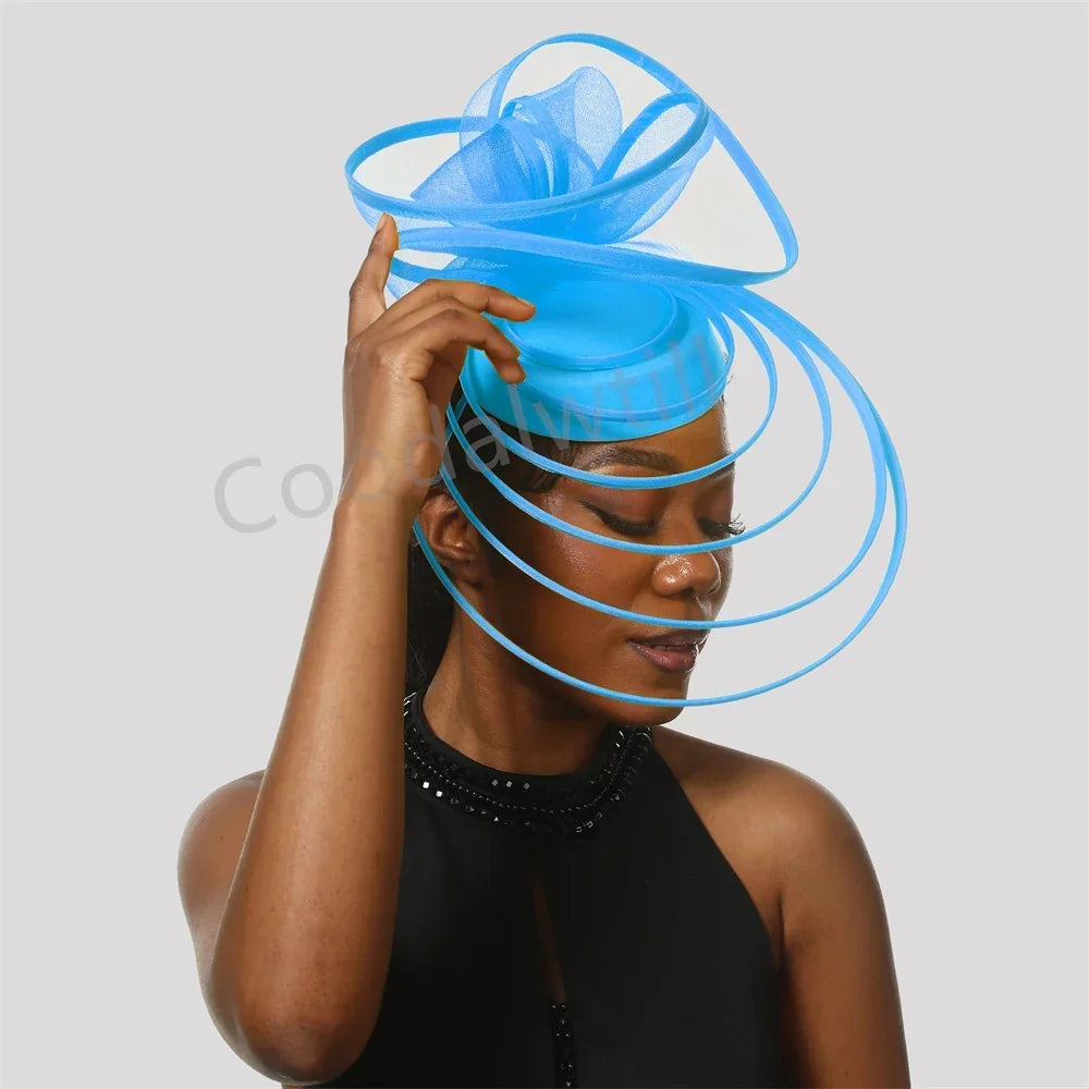 18 Colors Luxury Evening Wedding Tea Cocktail Party Mesh Fascinator Wedding Hat Women Blue Pillbox Cap For Royal Ascot Party Tea Headpiece Bride Wedding Headwear Ladies Apparel Accessories